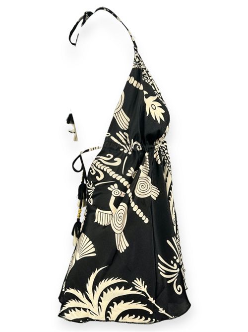 top donna scollato sulla schiena nero e beige Pahiesa Formentera | TP2415150